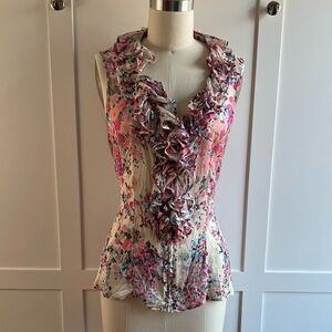 Anne Fontaine Floral Silk Blouse, size 38